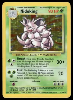 Nidoking 11/102 Base Set Unlimited Holo Holo Rare NM EBAY LIVE FRIDAY - Image 1
