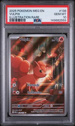Pokemon TCG Vulpix 138/132 Illustration Mega Evolution PSA 10 - Image 1