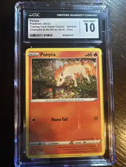 2023 Pokemon SV2a 151 Ponyta Reverse Holo #77 CGC 10 GEM MINT Charizard Deck - Image 1