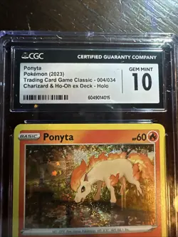 2023 Pokemon SV2a 151 Ponyta Reverse Holo #77 CGC 10 GEM MINT Charizard Deck - Image 3