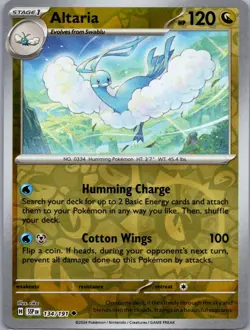 Altaria 134/191 - Pokemon TCG SV08: Surging Sparks - Reverse Holo - Uncommon NM - Image 1