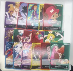 (16 Cards Lot) Bulk One Piece TCG English Leader Non-foil Leader Cards - Image 1