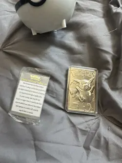 Pikachu 1999 Burger King 23k Gold Plated Card #25- Pokemon TOY Pokeball Vintage - Image 4