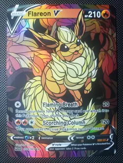 Flareon Pokemon TCG Custom Textured DIY Holo Foil Card - Image 1