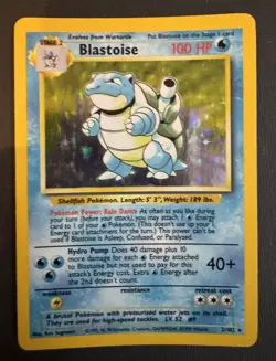 1999 Pokemon Base Set Blastoise 2/102 Holo Rare Unlimited - Image 1