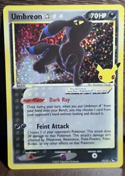 Umbreon Star 17/17 Celebrations: Classic Collection Holo Rare Pokemon TCG NM - Image 4