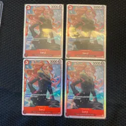 One Piece Sanji OP10-005 SR Royal Blood Card Game English PLAYSET (4) - Image 1
