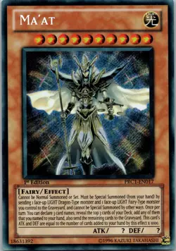 Yugioh Ma'at PRC1-EN017 1st Edition Secret Rare NM - Image 1