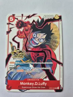 One Piece TCG - Monkey D. Luffy ST01-012 - 3rd Anniversary Promo Card - ENG - NM - Image 1