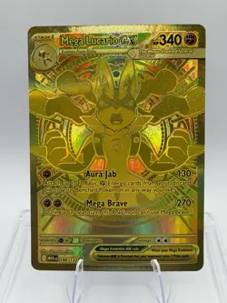 Mega Lucario EX Gold Mega Hyper Rare Card 188/132 Pokemon TCG Mega Evolution LP - Image 1
