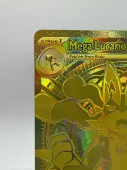 Mega Lucario EX Gold Mega Hyper Rare Card 188/132 Pokemon TCG Mega Evolution LP - Image 2