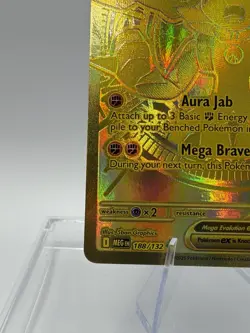 Mega Lucario EX Gold Mega Hyper Rare Card 188/132 Pokemon TCG Mega Evolution LP - Image 5