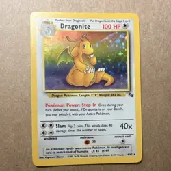 Pokemon Dragonite Fossil 4/62 Holo Rare Unlimited 100 HP English Card - Image 1