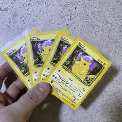 Pikachu Yellow Cheeks 58/102 X4 Pokemon Card Lot LP Base Set - Image 1