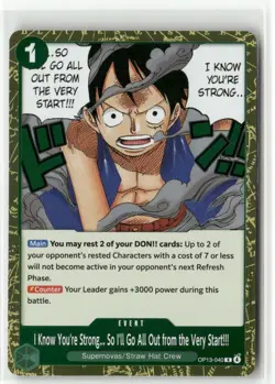 I Know You're Strong... OP13-040 Rare Event ONE PIECE TCG Anime Card - Image 1