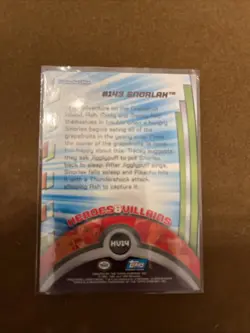 Pokemon 143 Snorlax Card 2000 Topps TV Animation Edition S3 Heroes Villains MP - Image 2