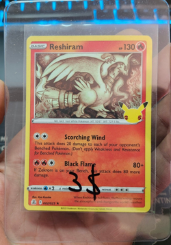 🔥 Pokemon Card Reshiram 002/025 – Celebrations 25th Anniversary Holo Rare – NM - Image 1
