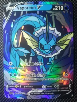 Vaporeon Pokemon TCG Custom Textured DIY Holo Foil Card - Image 1
