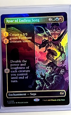MTG Magic The Gathering Tarkir Dragonstorm Borderless Foil Roar of Endless Songs - Image 1