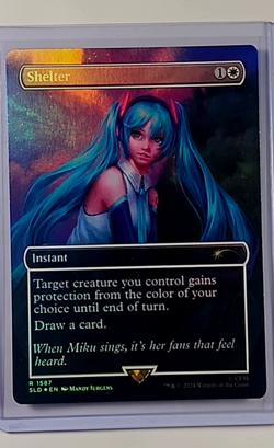 2021 MTG Magic the Gathering Secret Lair Foil Hatsune Miku Sakura #1587 Shelter - Image 1
