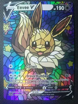 Eevee Pokemon TCG Custom Textured DIY Holo Foil Card - Image 1