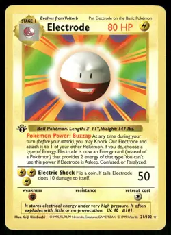 Electrode 21/102 1st Edition Base Set Shadowless Rare NM EBAY LIVE FRIDAY - Image 1