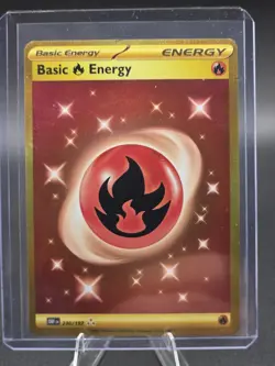 2023 Pokemon SCARLET&VIOLET BASIC FIRE ENERGY SPECIAL FULL ART GOLDEN HOLO RARE - Image 1