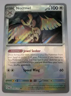 Noctowl 78/131 Pokemon TCG S&V Prismatic Evolutions Pokeball Reverse Holo NM - Image 1