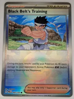 Black Belt's Training 97/131 Pokemon TCG S&V Prismatic Evolutions Pokeball NM - Image 1