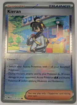 Kieran 113/131 Pokemon TCG S&V Prismatic Evolutions Pokeball Reverse Holo NM - Image 1