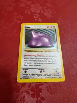 Pokemon Ditto 3/62 – Fossil – Holo Rare – MP WOTC 1999 Vintage Pokemon LP - MP - Image 1