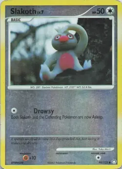 Slakoth 99/123 Pokemon Diamond & Pearl Mysterious Treasures 2007 Reverse Holo - Image 1