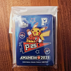Pokemon World Championships 2025 Anaheim Varsity Pikachu Card Sleeves Exclusive - Image 1