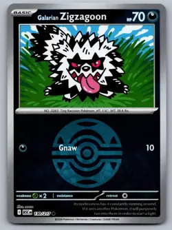 Galarian Zigzagoon (Dusk Ball) 130/217 Ascended Heroes Pokemon Reverse Holo NM - Image 1