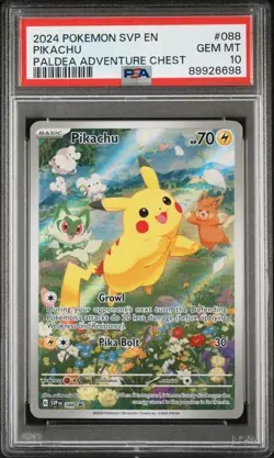 Pokemon PSA 10 Pikachu Promo 2024 #088 SVP Paldea Adventure Chest English - Image 1
