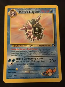 Pokemon TCG Misty's Cloyster Gym Heroes 29/132 Rare WOTC LP - Image 1