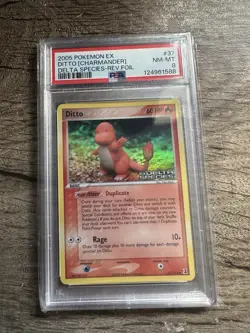 2005 Pokemon: DITTO (CHARMANDER) 37/113 [Reverse Holo] EX Delta Species NM PSA 8 - Image 2