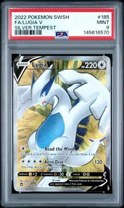 Lugia V 2022 Pokemon Sword & Shield Silver Tempest #185 PSA 9 - Image 1