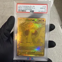 Mega Charizard X ex Hyper Rare Gold 130/094 PSA 10 Pokemon Phantasmal Flames - Image 1