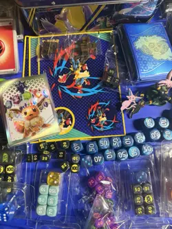 Huge Pokemon Product Lot Pin Stickers Dice Sleeves Coins Mat - Read Desc - Image 5