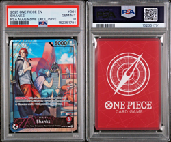 2025 ONE PIECE PROMOS PSA MAGAZINE EXCLUSIVE #001 SHANKS PSA 10 GEM MINT - Image 3