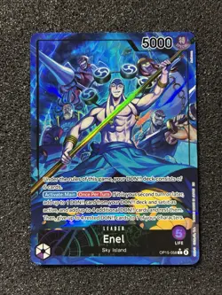 Enel OP15-058 Alt Art Leader Special Holo One Piece Card Sky Island NM - Image 2