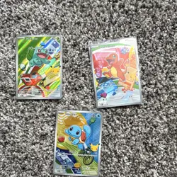 Pokemon MEP Holo Bulbasaur Charmander Squirtle Card Lot - 3 English Cards - Image 1