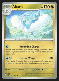 SV08: Surging Sparks Altaria #134/191 Uncommon Pokemon Card - Image 1