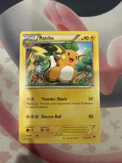 Pokemon TCG Raichu Card 28/111 Reverse Holo XY Furious Fists - Image 1
