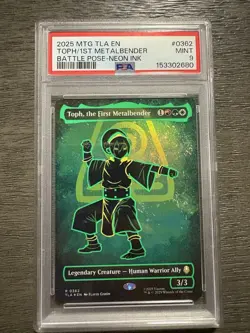 Magic: The Gathering Toph the First Metalbender Foil Neon Ink Rare PSA 9 - Image 1