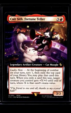 2025 MTG Magic The Gathering FIC Commander Extended Art Cait Sith Fortune Teller - Image 1