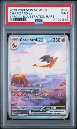 2023 POKEMON MEW EN-151 #199 CHARIZARD ex SPECIAL ILLUSTRATION RARE PSA 9 - Image 1