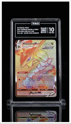 Rayquaza VMAX 217/203 Rare Rainbow Evolving Skies TAG GEM MINT 10 - Image 1