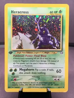 Pokemon TCG 1st Edition Heracross 6/111 Neo Genesis Holo Rare WOTC VTG 2000 - Image 1